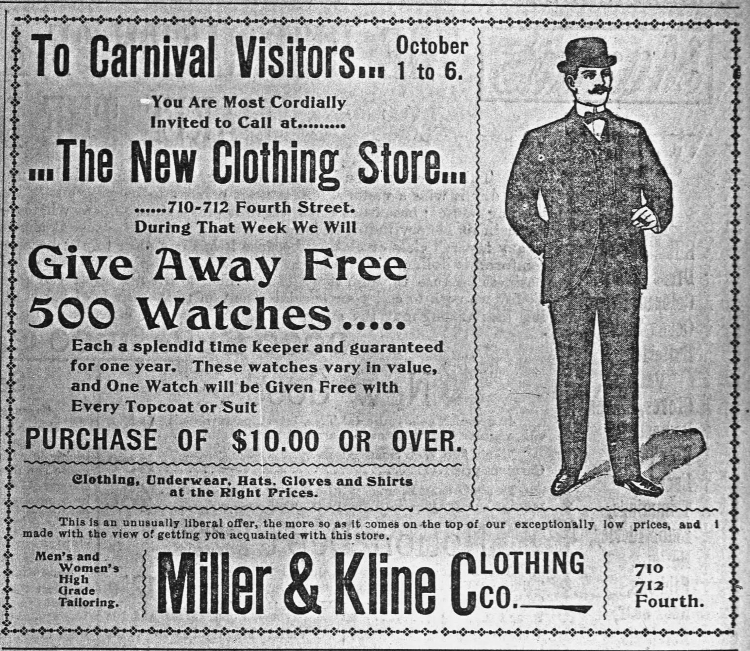 Sioux City Journal ads, Oct. 3 1900